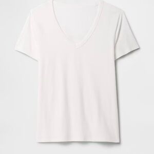 Classic White and Black V-Neck Women's Top